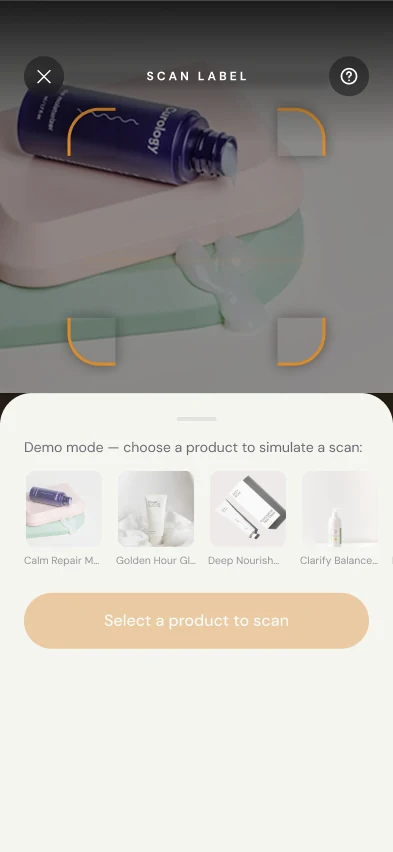 TruWiz Scan label screen