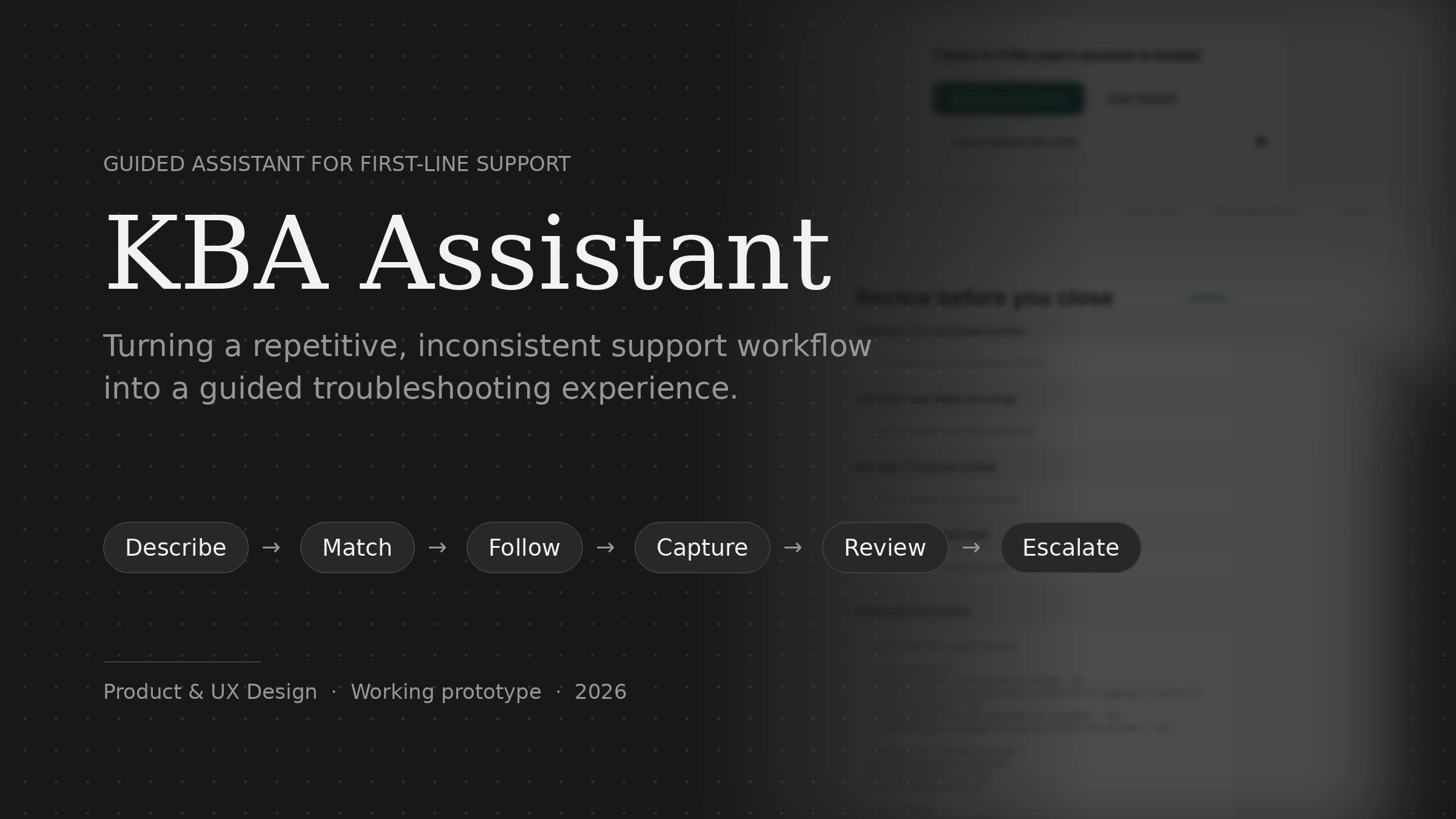 KBA Assistant — Guided First-Line Support