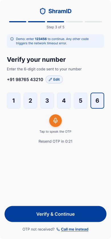 ShramID — Phone OTP